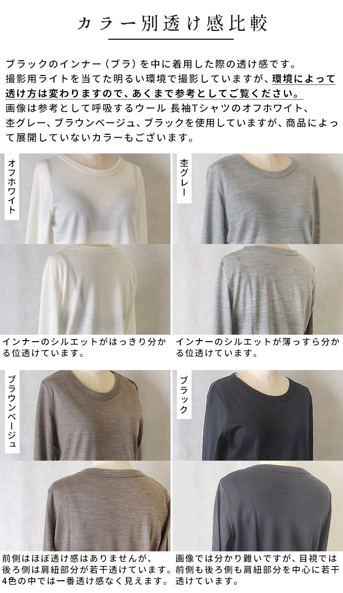 メリノウール マウントブレス100% 長袖 メンズインナー