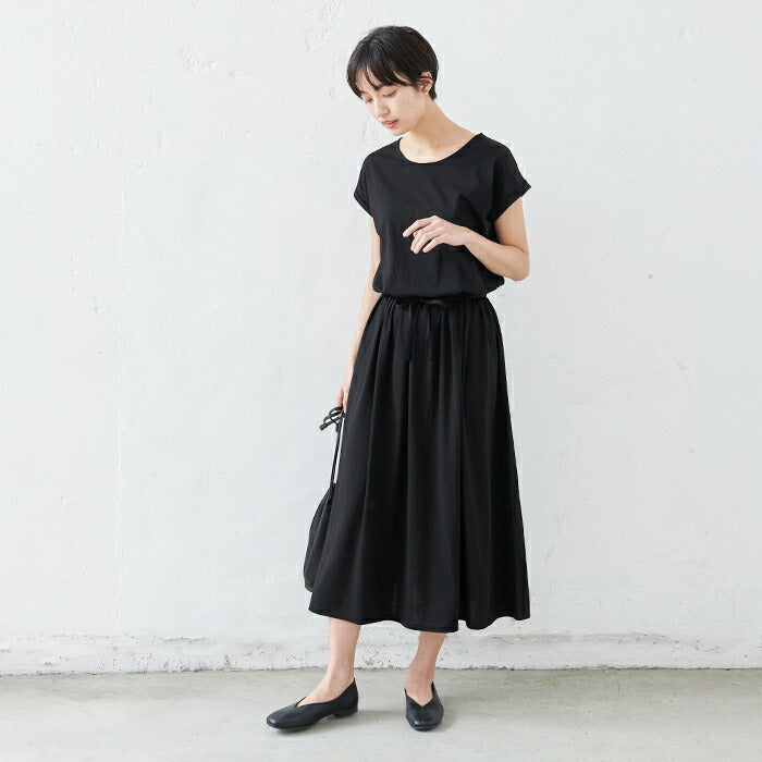 強撚コットン100% 美シルエットワンピース