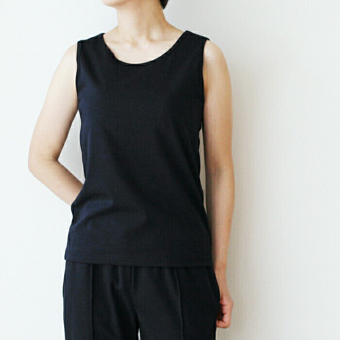 強撚コットン100%カップ付きタンクトップ