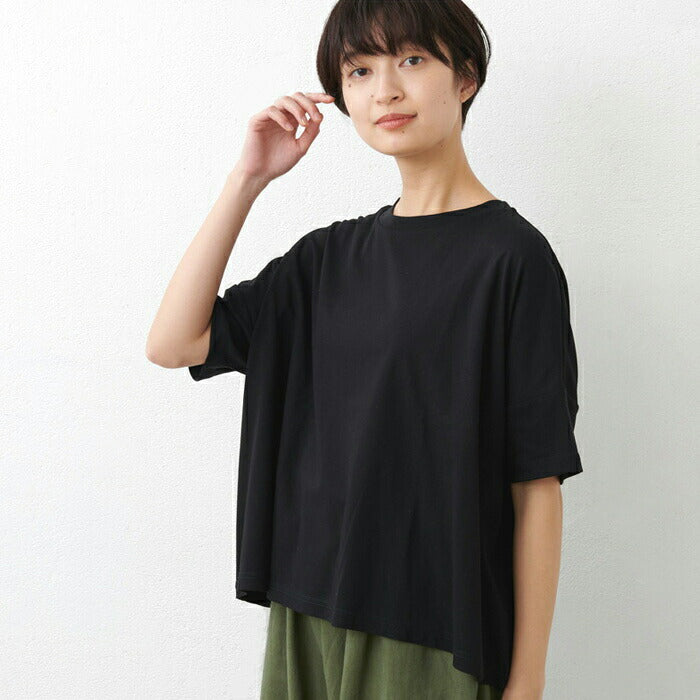 強撚糸コットン100% ドロップショルダー Tシャツ