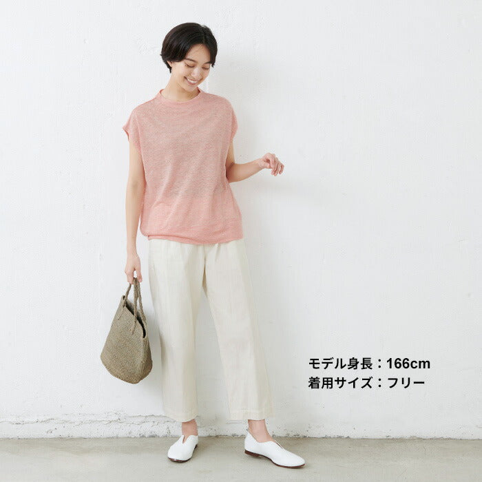プレミアムリネン100%フレンチスリーブドルマンTシャツ