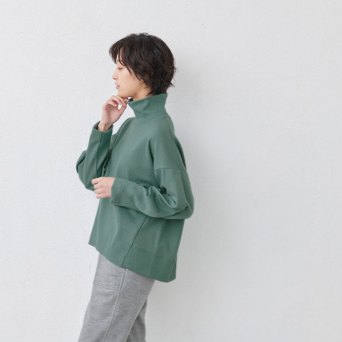 トレーナーレディース無地圧縮ウール100%リブタートル日本製40代50代60代女性ファッションウール100%毛100ニットセータータートルタートルニット