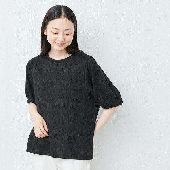 プレミアムヘビーリネン100% 袖ふんわりTシャツ