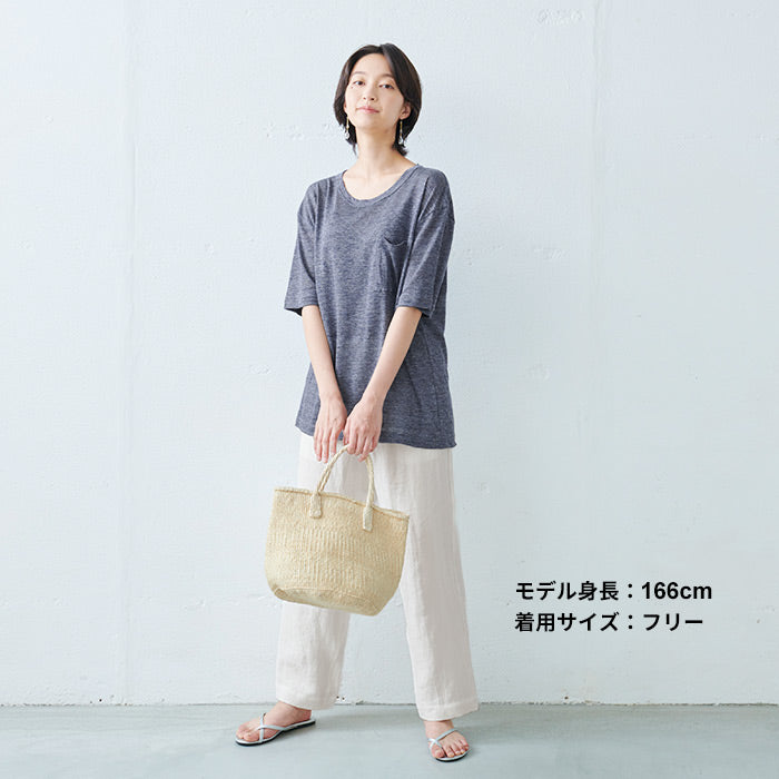 プレミアムヘビーリネン100%ポケットTシャツ/日本製リネン100%麻100%涼しいユニセックスレディース男女兼用無地tシャツ吸汗速乾厚手リネン麻涼しいさらさら