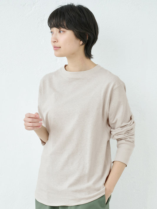 コットン&ヘンプ ジャージ リブ使いTシャツ