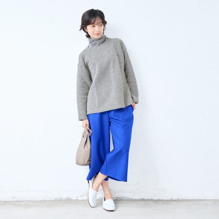 呼吸する ウール100% ネックウォーマー 杢グレー