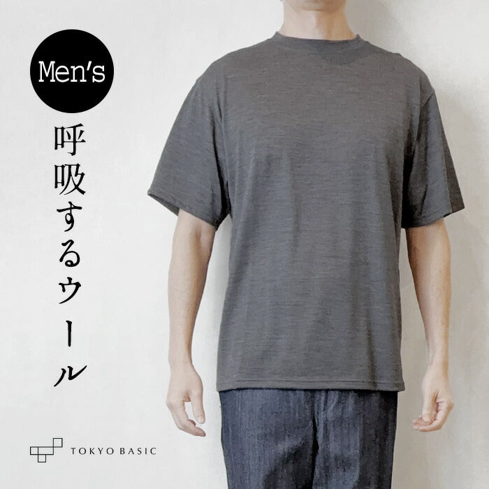 メリノウール マウントブレス メンズ半袖Tシャツ