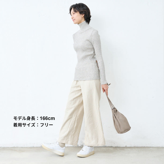 コットン100%ルーズデニムワイドパンツ   生成