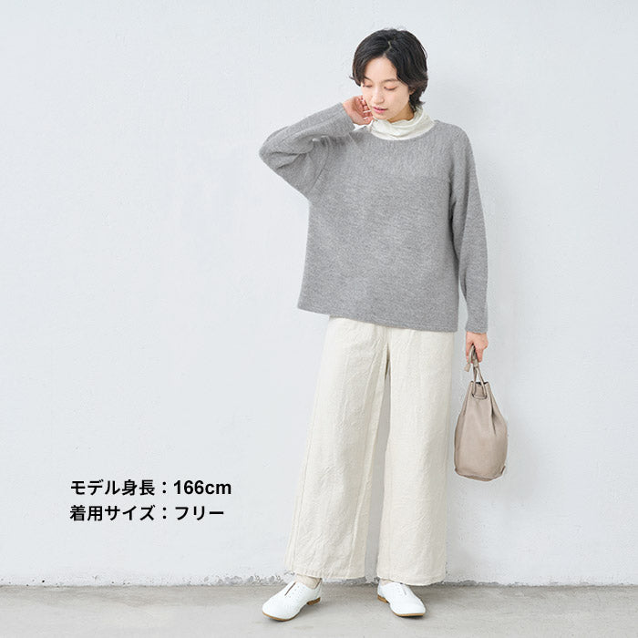 ウールコットンダブルフェイス プルオーバー 杢グレー