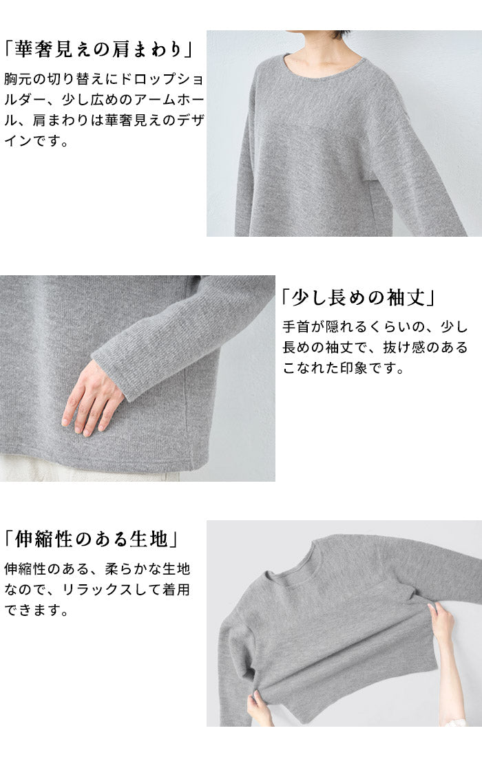 ウールコットンダブルフェイス プルオーバー ポイント