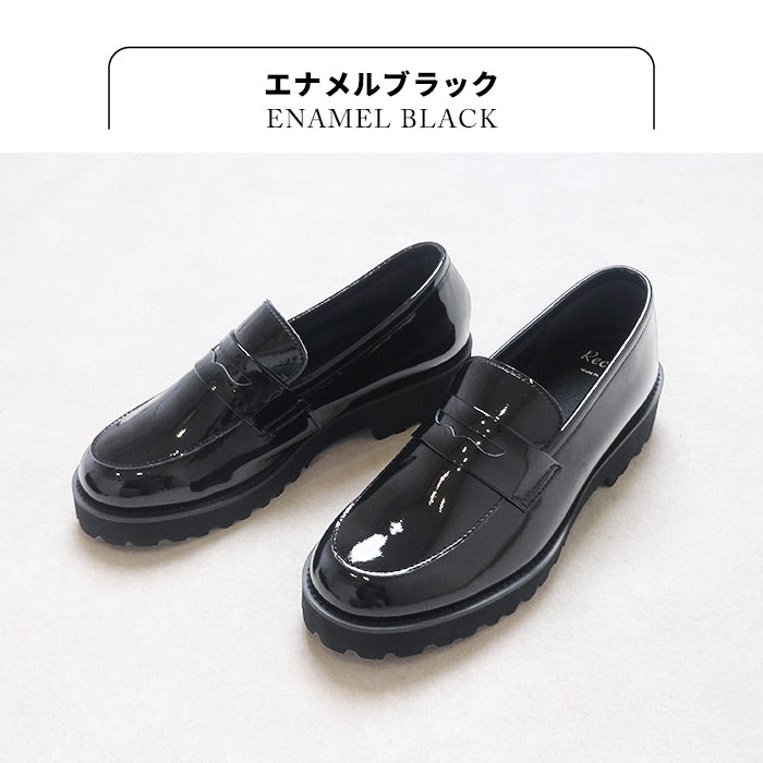 Recipe 厚底コインローファー RP-568 エナメルブラック
