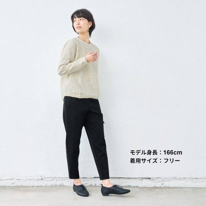 [トレーナーレディース無地秋冬]ストレッチキルトトレーナー/日本製50代60代70代女性ミセスプルオーバーコットンキルティングおしゃれ花柄ゆったりかわいい長袖きれいめシンプルキルト生地キルト綿