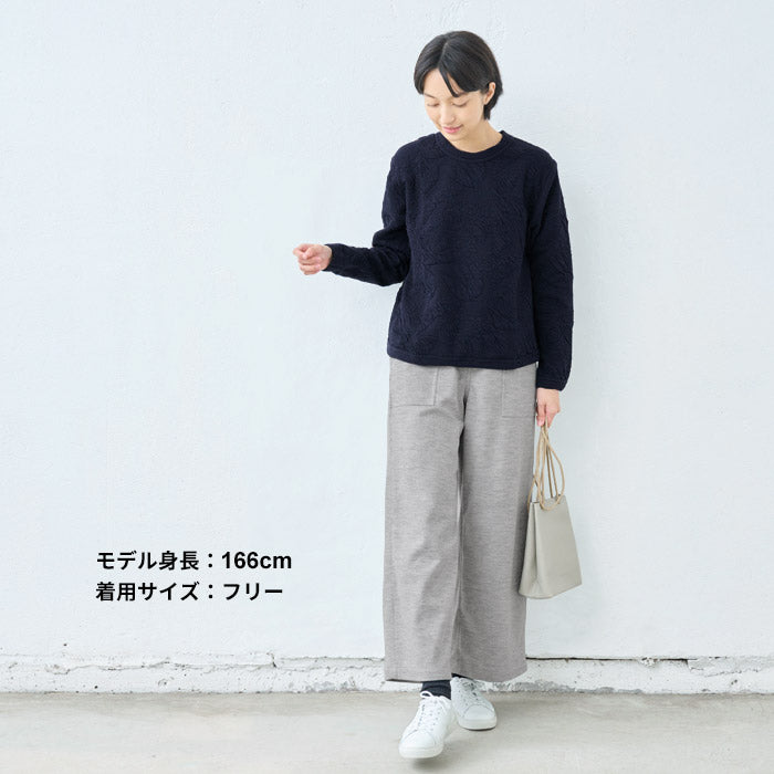 [トレーナーレディース無地秋冬]ストレッチキルトトレーナー/日本製50代60代70代女性ミセスプルオーバーコットンキルティングおしゃれ花柄ゆったりかわいい長袖きれいめシンプルキルト生地キルト綿