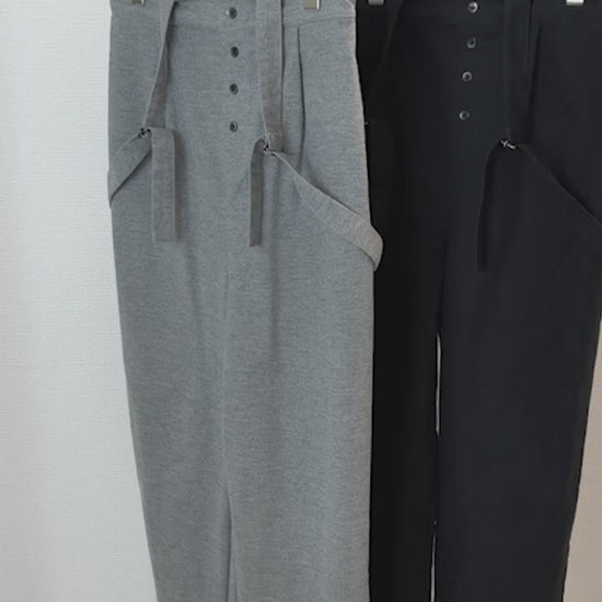 サスペンダー風コットンサロペットパンツ