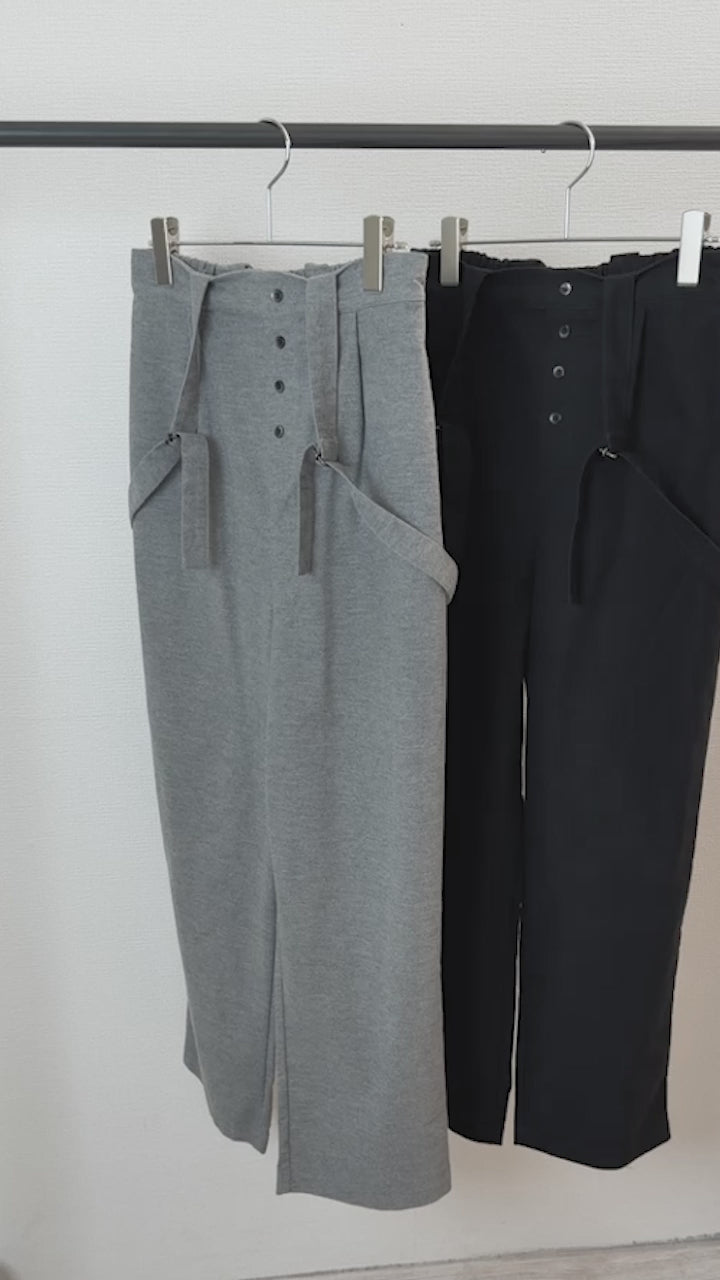 サスペンダー風コットンサロペットパンツ