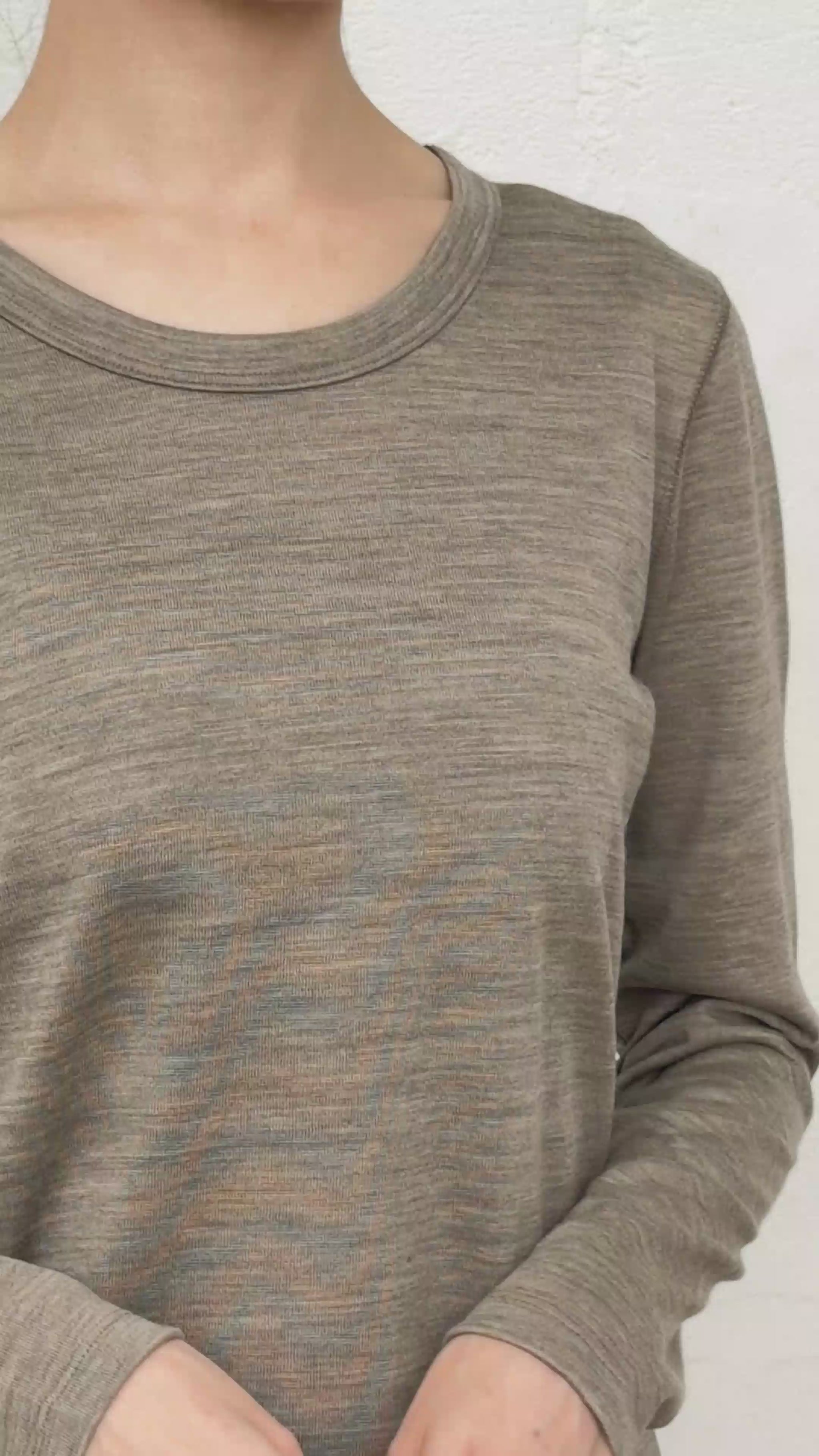 マウントブレスウール100％ 長袖 Tシャツ