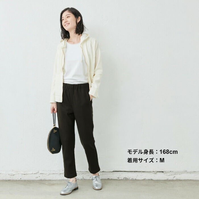 [テーパードパンツレディース大きいサイズ秋冬]尾州の圧縮ウール100％アンクルパンツ/日本製30代40代50代女性ファッションウールストレッチ九分丈フォーマルストレッチきれいめウール100％毛100暖か春冬秋ボトム
