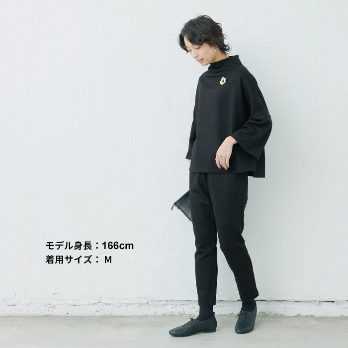 [テーパードパンツレディース大きいサイズ秋冬]尾州の圧縮ウール100％アンクルパンツ/日本製30代40代50代女性ファッションウールストレッチ九分丈フォーマルストレッチきれいめウール100％毛100暖か春冬秋ボトム