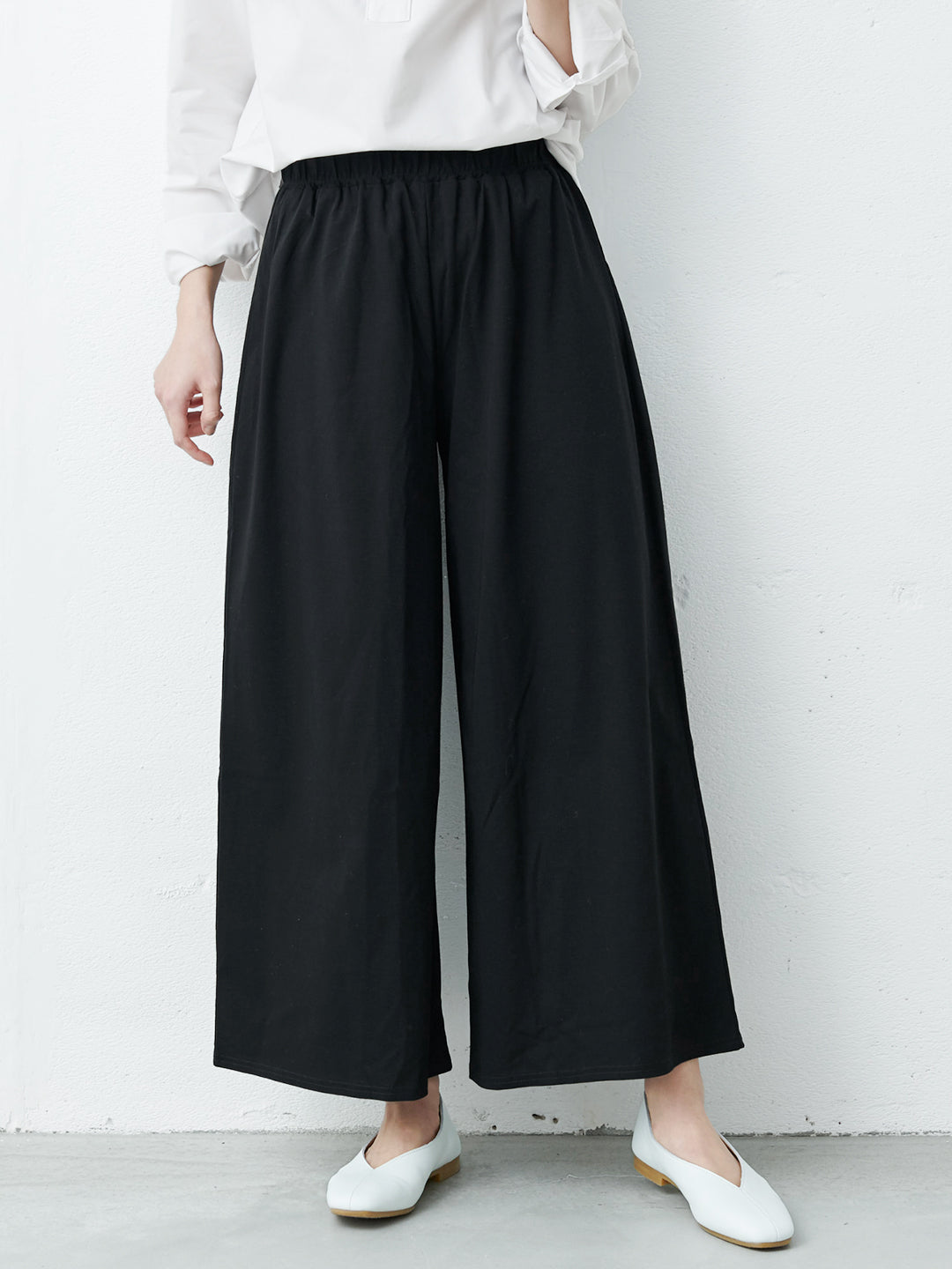 強撚糸コットン100% ワイドパンツ
