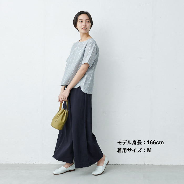慈雨 ワイドパンツ コットン100 日本製 40 強撚糸コットン100% ワイドパンツ – tokyo-basic online