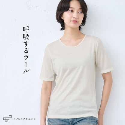 マウントブレスウール100% 五分袖Tシャツ