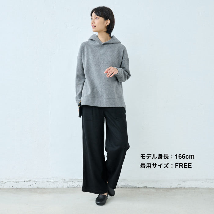 圧縮ウール100%ベイカーワイドパンツ【日本製】レディースワイドパンツベイカーパンツウール100％毛100ゆったり春秋冬上品カジュアル【あす楽】【レビューでクーポン】