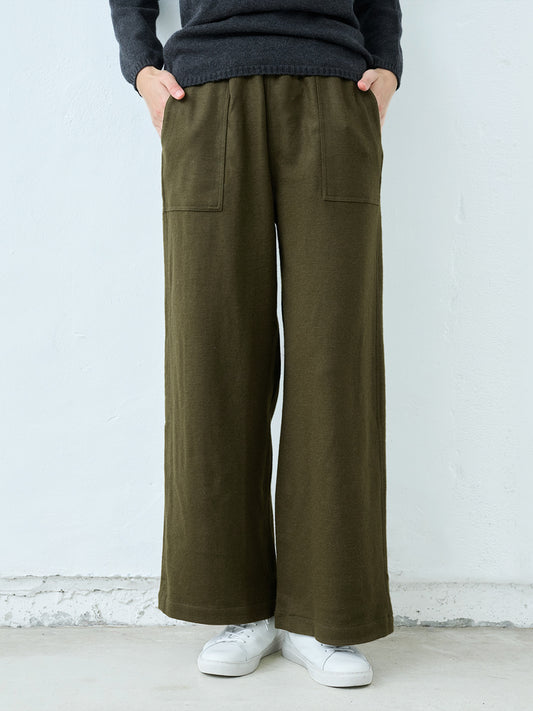 圧縮ウール100% ベイカーワイドパンツ