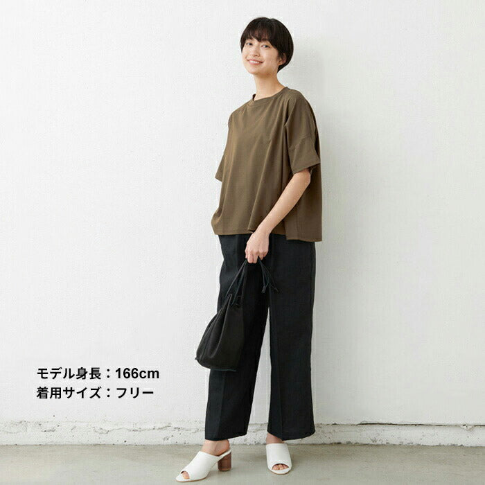 強撚コットン100%ドロップショルダーTシャツ