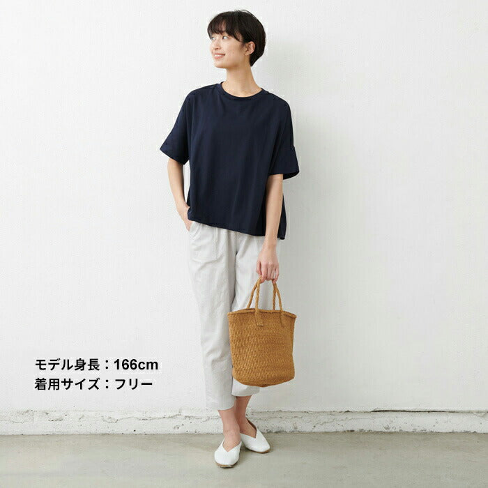 強撚コットン100%ドロップショルダーTシャツ