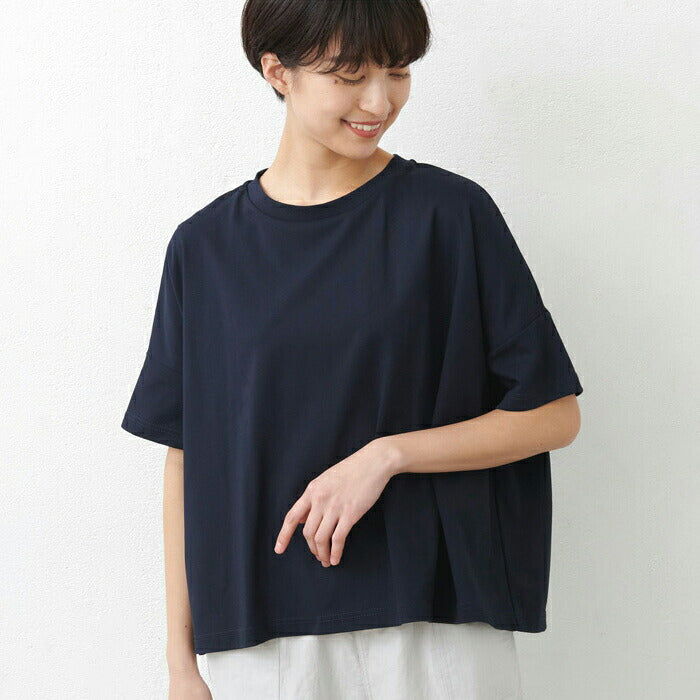 強撚糸コットン100％ ドロップショルダー Tシャツ