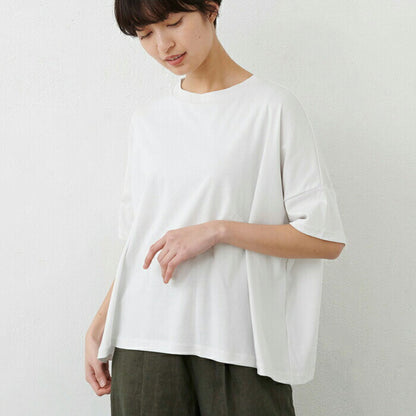 強撚糸コットン100％ ドロップショルダー Tシャツ