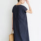 強撚糸コットン100％ バックギャザーワンピース