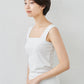 強撚糸コットン100％ベアトップ風キャミソール