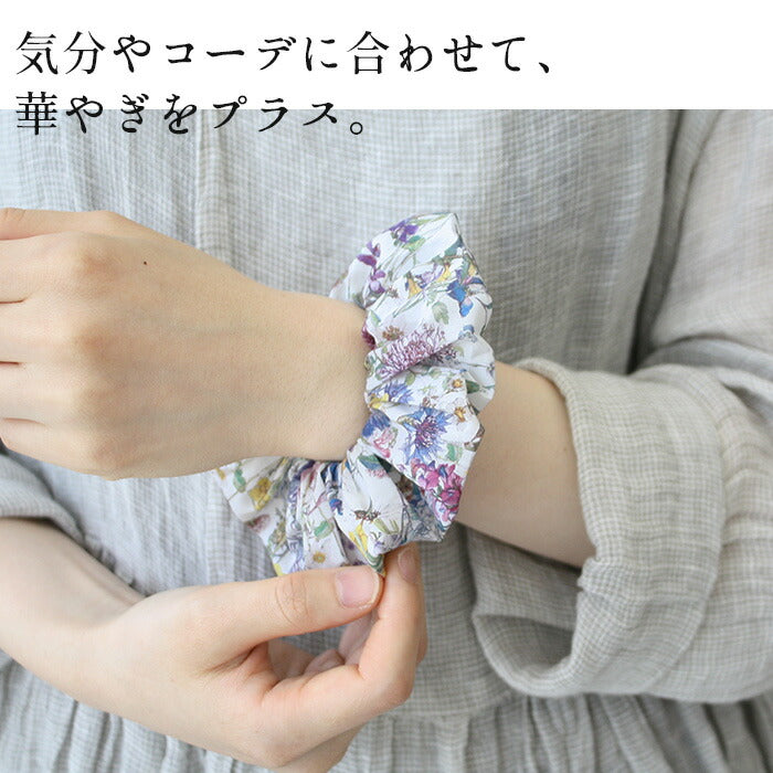 リバティプリントシュシュヘアアクセサリー/日本製メール便可リバティプリントリバティ生地ヘアゴムLIBERTYPRINT花柄ナチュラル髪飾りタナローンプレゼントリバティー