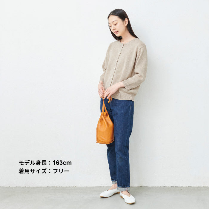 [カーデレディース春服トップス]ギマコットン100%クルーネック八分袖カーディガン/日本製30代40代50代60代綿ニットコットンニット日除け冷房対策羽織り羽織物羽織りもの綿100％春夏秋