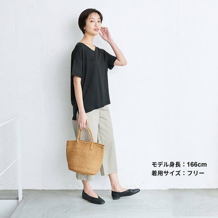 [カットソー半袖Vネックレディース]プレミアムリネン100％VネックTシャツ/日本製メール便可40代50代60代女性ファッションリネンドロップショルダープルオーバー麻100涼しい春夏
