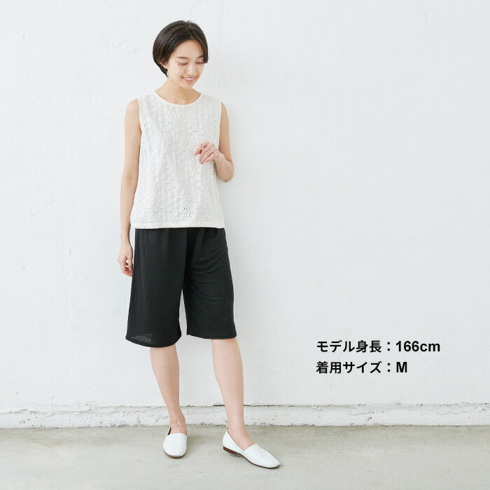 [ペチパンツロングリネン]プレミアムリネン100%カットソーペチパンツ/日本製メール便可40代50代60代女性ファッションレディースペチコート天然素材吸湿速乾麻100春夏インナー大きいサイズ