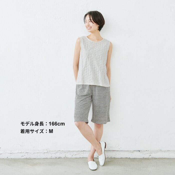 [ペチパンツロングリネン]プレミアムリネン100%カットソーペチパンツ/日本製メール便可40代50代60代女性ファッションレディースペチコート天然素材吸湿速乾麻100春夏インナー大きいサイズ