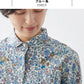 リバティプリント マルエリシャツ ブルー系