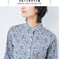 リバティプリント マルエリシャツ ブルー×ホワイト系