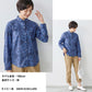 リバティプリント マルエリシャツ ネイビー系