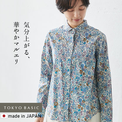 リバティプリント マルエリシャツ