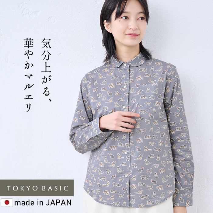 リバティプリント マルエリシャツ