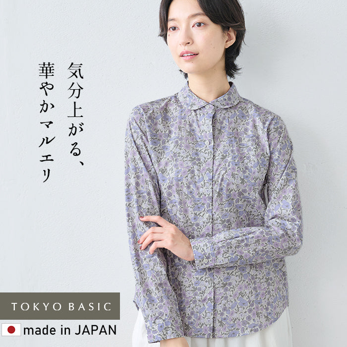 リバティプリント マルエリシャツ