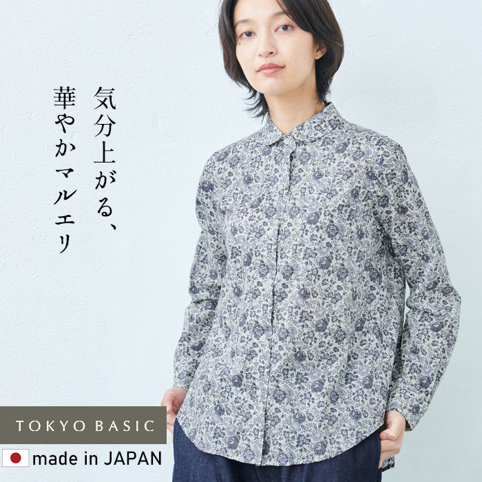 リバティプリント マルエリシャツ