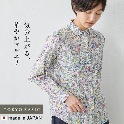 リバティプリント マルエリシャツ