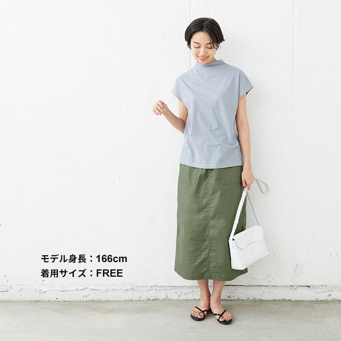 [ロングスカート春夏タイト]リネン＆コットンベイカースカート/日本製40代50代60代女性ファッションレディースロングロング丈綿麻カジュアルウエストゴム大きいサイズ春夏秋ボトム