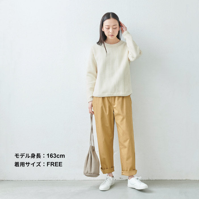 [トレーナーレディース秋冬]尾州のストライプキルトトレーナー/日本製40代50代60代30代女性ファッションプルオーバートレーナーキルティングゆったり長袖カジュアル大きいサイズキルト生地キルト綿