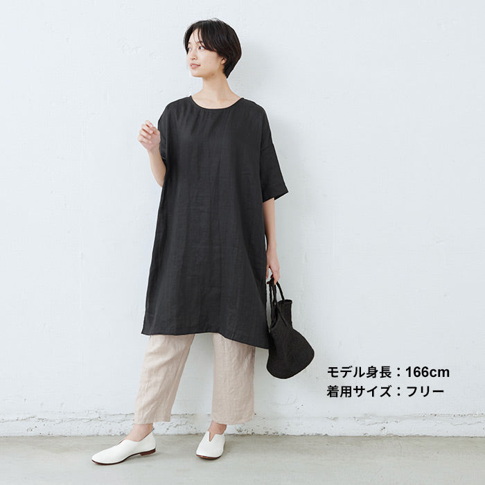 [リネンインナーペチパンツ]フレンチリネン100％ぺチパンツ/日本製メール便可40代50代60代女性ファッション麻100％ワイドレギンスイージーパンツルームウェア