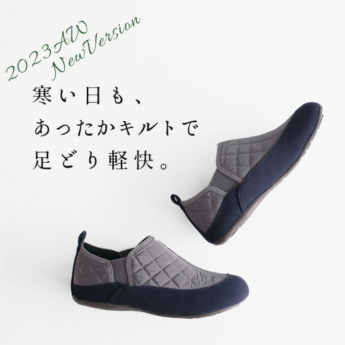 [モックシューズレディースルームシューズ冬暖か]キルティングシューズPENNYLANEPL3193/40代50代60代30代あたたかい暖かいキルト中綿スリッポンサイドゴア柔らかい軽い軽量アウトドアキャンプ室内スリッパ散歩